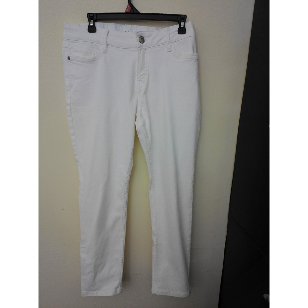 Liz Claiborne Sara Slim Leg Jeans Womens White Size 10P Short Mid Rise